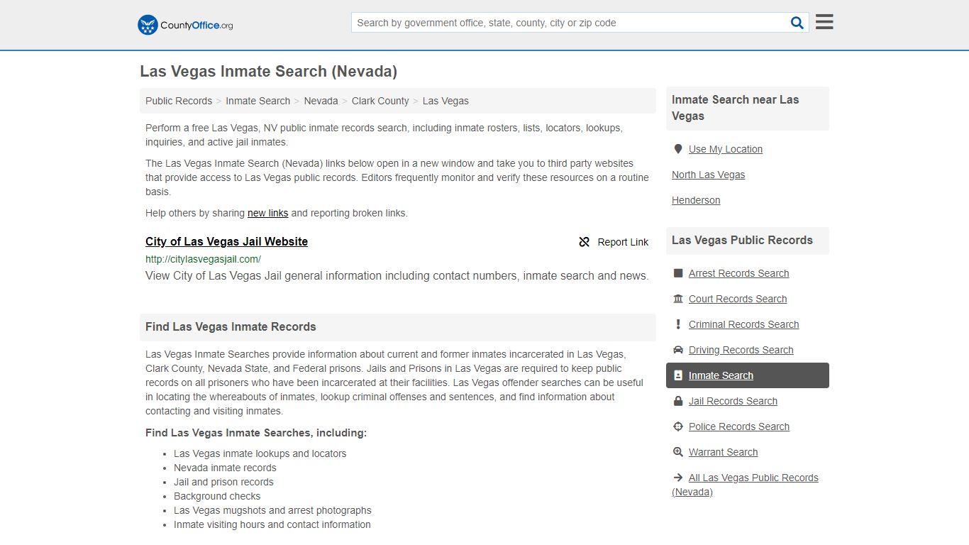 Inmate Search - Las Vegas, NV (Inmate Rosters & Locators) - County Office